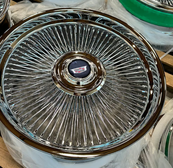 22×9 Wire Wheels Bolt On 5×127 +0 ET, 78.1 CB Chrome – One Rim