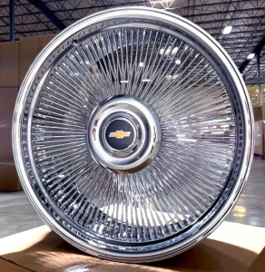 26 inch Wire Wheels All Chrome Bolt On 5×127 +0 ET, 78.1 CB Chrome – One Rim