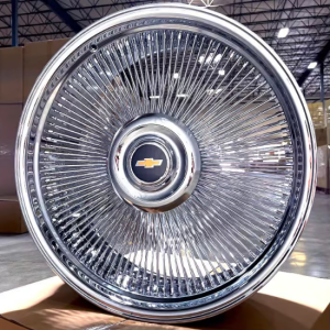 26 inch Wire Wheels All Chrome Bolt On 5×127 +0 ET, 78.1 CB Chrome – One Rim