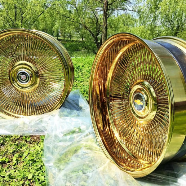 All Gold 26 inch Wire Wheels Bolt On 5×127 +0 ET, 78.1 CB Chrome – One Rim