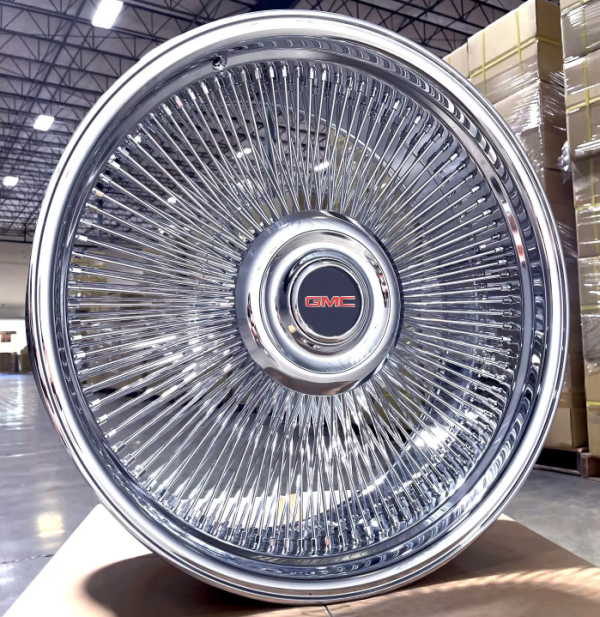26 inch Wire Wheels Staggered Bolt On 5×127 +0 ET, 78.1 CB Chrome – set of 4