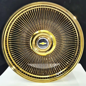 All Gold 26 inch Wire Wheels Bolt On 5×127 +0 ET, 78.1 CB Chrome – One Rim