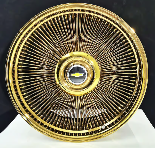 All Gold 26 inch Wire Wheels Bolt On 5×127 +0 ET, 78.1 CB Chrome – One Rim