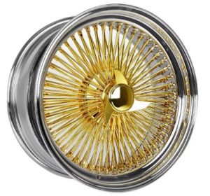 22X8 Standard 150 Spoke Gold Center Wire Wheels – single