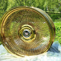 26 inch Wire Wheels Staggered All Gold Bolt On 5×127 +0 ET, 78.1 CB – set of 4 26 inch Wire Wheels Staggered All Gold Bolt On 5×127 +0 ET, 78.1 CB – set of 4