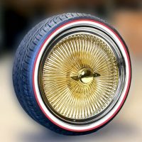 24X10 Standard Gold Center 204 Spoke + Vogue Tires (305/35R24) – Red Stripe 24X10 Standard Gold Center 204 Spoke + Vogue Tires (305/35R24) – Red Stripe
