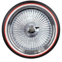 22X8 Standard Chrome 150 Spoke + Vogue Tires (285/45R22) – Red Stripe 22X8 Standard Chrome 150 Spoke + Vogue Tires (285/45R22) – Red Stripe