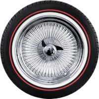 17X8 Standard Chrome 100 Spoke Wire Wheels + Vogue Tires (235/55R17) – Red Stripe 17X8 Standard Chrome 100 Spoke Wire Wheels + Vogue Tires (235/55R17) – Red Stripe